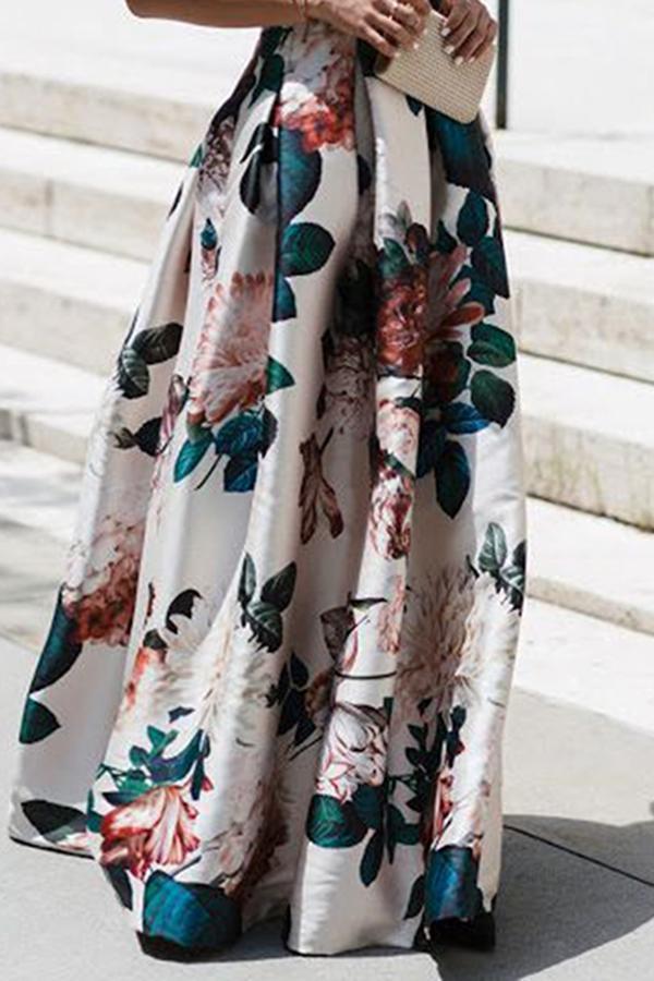 V-neck fashion print dress