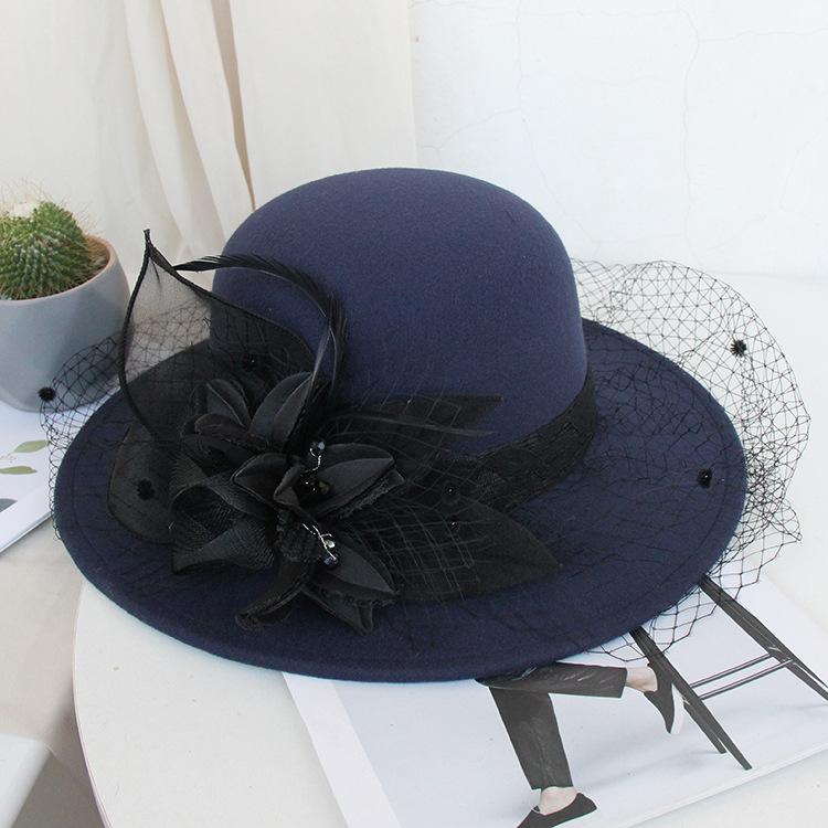 New Retro Mesh Flower Banquet Hat