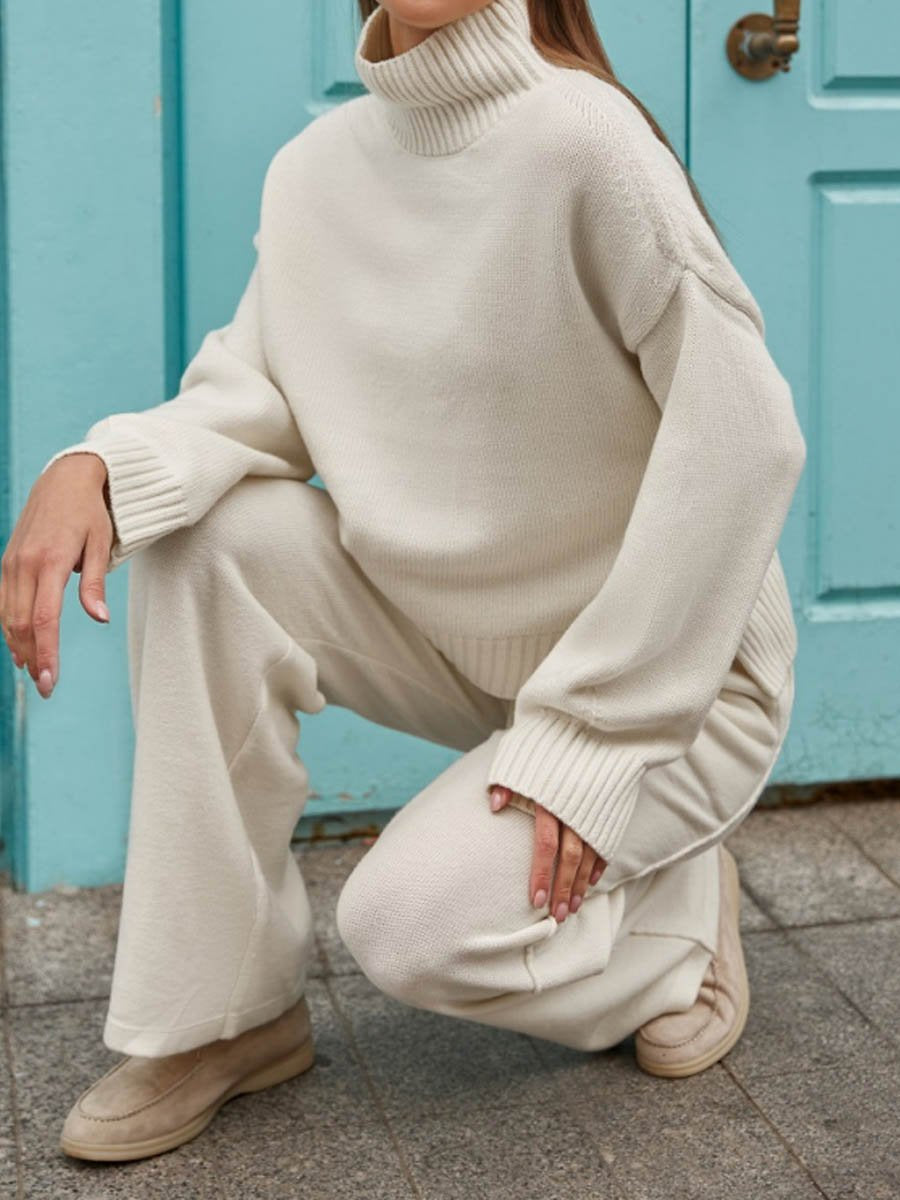 Turtleneck Knit Two Pieces Set