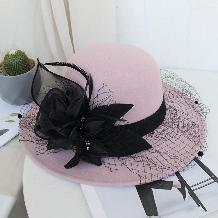 New Retro Mesh Flower Banquet Hat