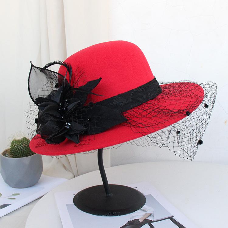 New Retro Mesh Flower Banquet Hat