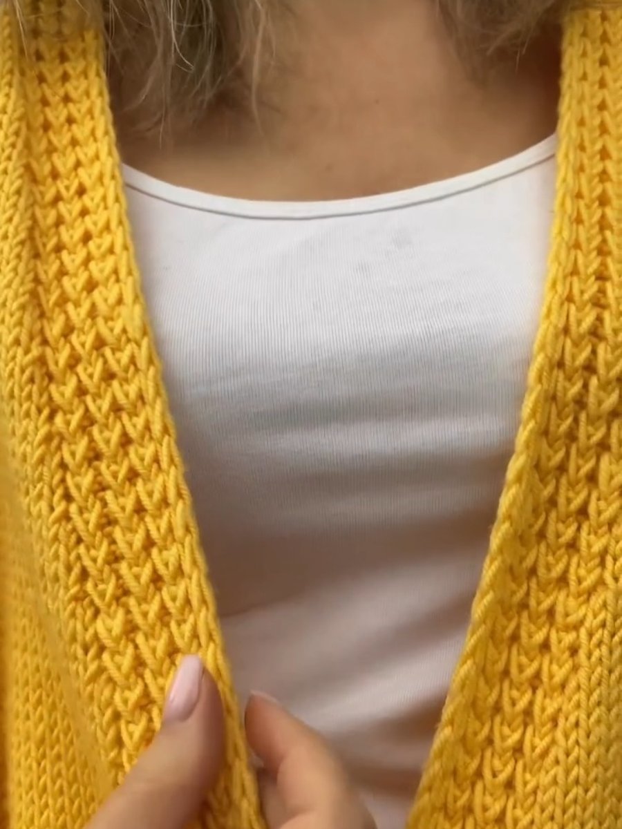 Casual Cozy Yellow Knit Cardigan