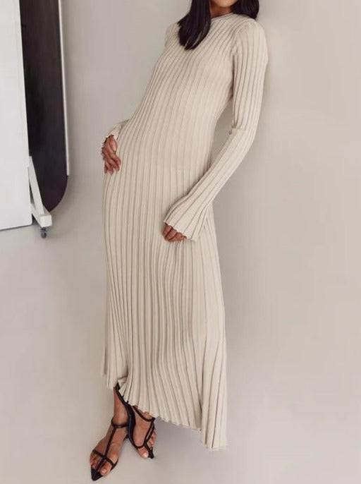 ADA Rib Knit Long Sleeve Midi Dress