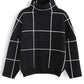 Grid Turtleneck Sweater In Black