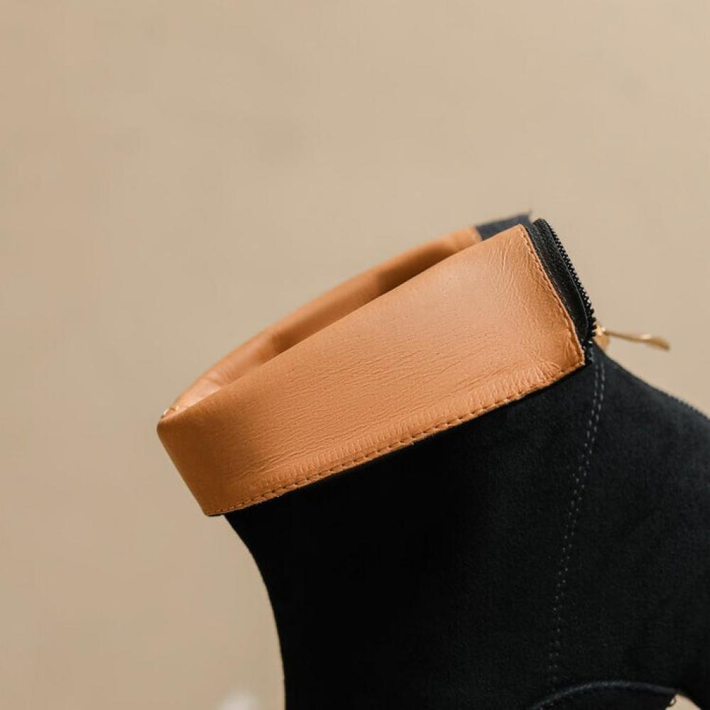 High top flat sherill suede boots