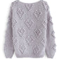 Knit Your Love V-Neck Sweater In Lavender