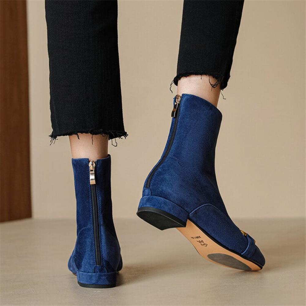 High top flat sherill suede boots