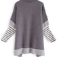 Lie In CFields Striped Oversize Knit Cape Sweater