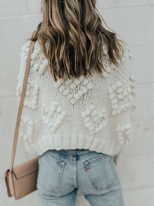 Knit Your Love Turtleneck Sweater In White