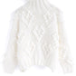 Knit Your Love Turtleneck Sweater In White