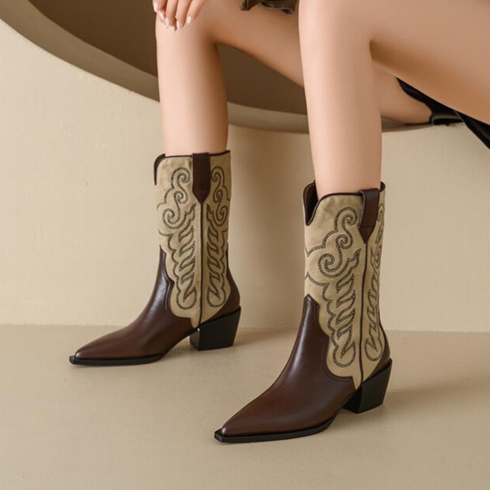 Vintage Long Totem Rider Cowboy Boots