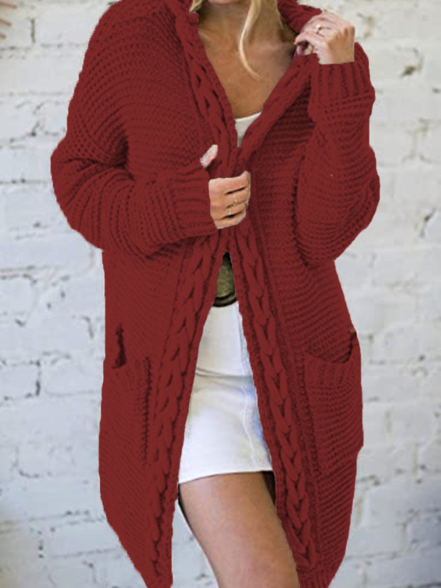 Hooded Pocket Sweater Cardigan