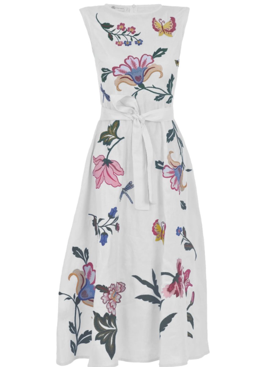 Floral Embroidered Midi Dress