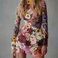 Three-dimensional flower wrap hip sexy dress