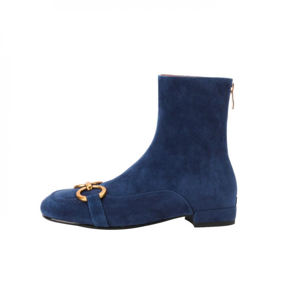 High top flat sherill suede boots