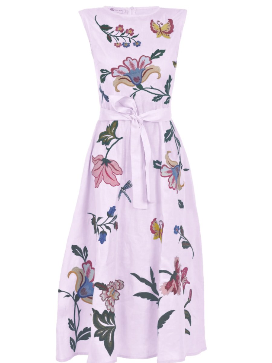 Floral Embroidered Midi Dress