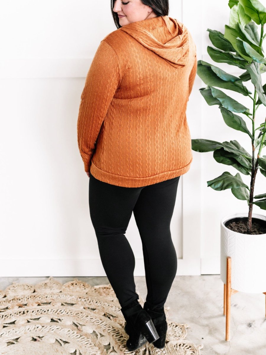 Cable Knit Hooded Cardigan