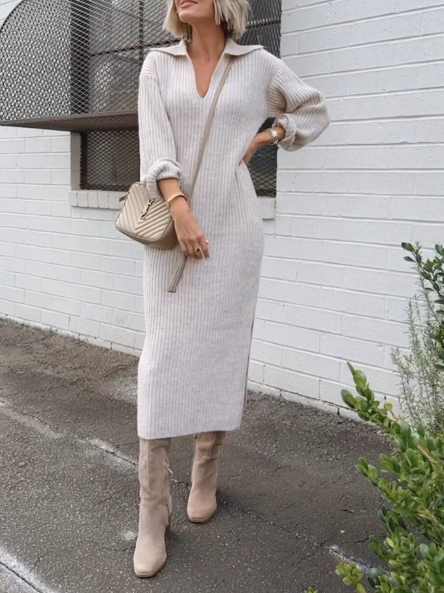 Autumn Knit Sweater Dress