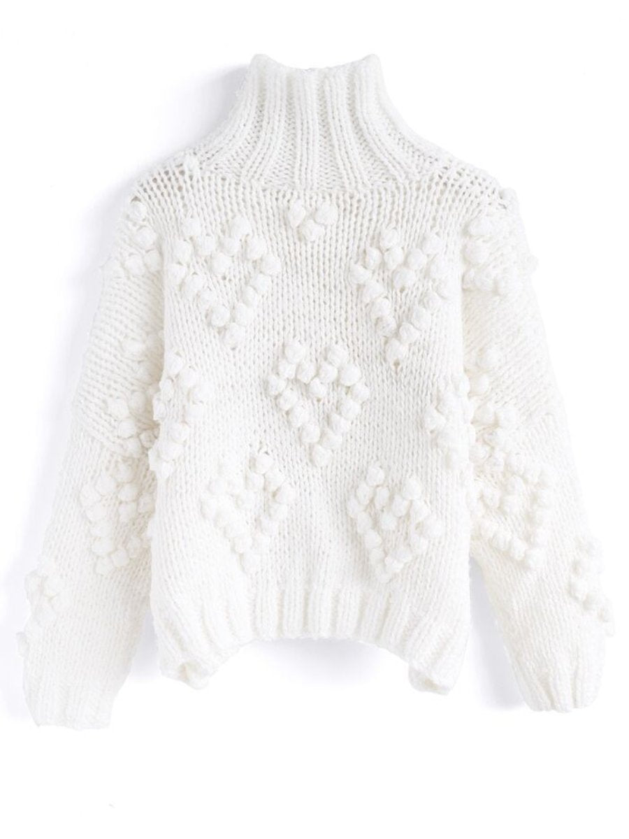 Knit Your Love Turtleneck Sweater In White