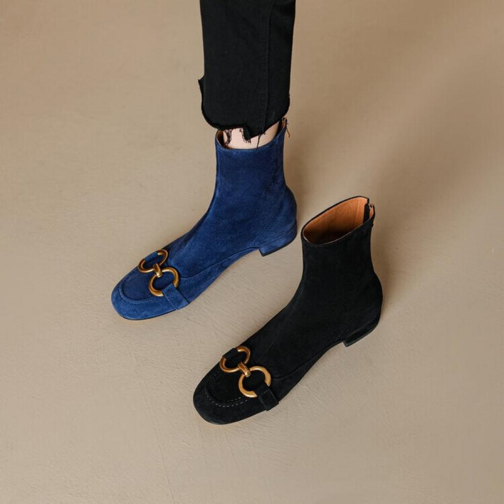 High top flat sherill suede boots