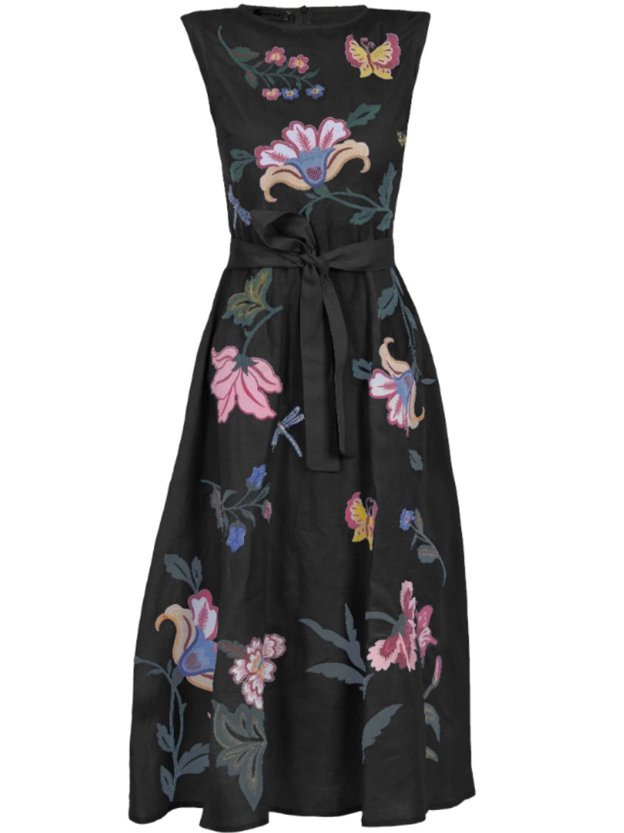 Floral Embroidered Midi Dress