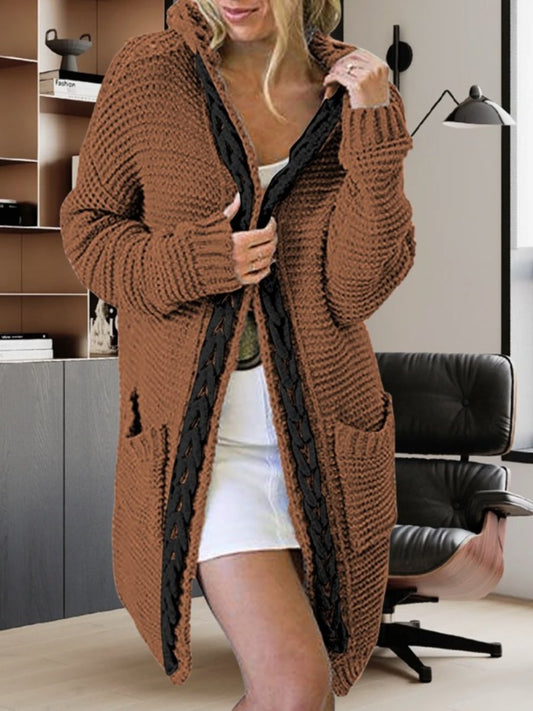 Hooded Pocket Sweater Cardigan